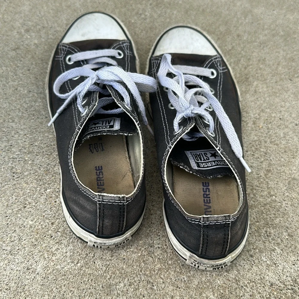 Black and white kids size 3 Converse